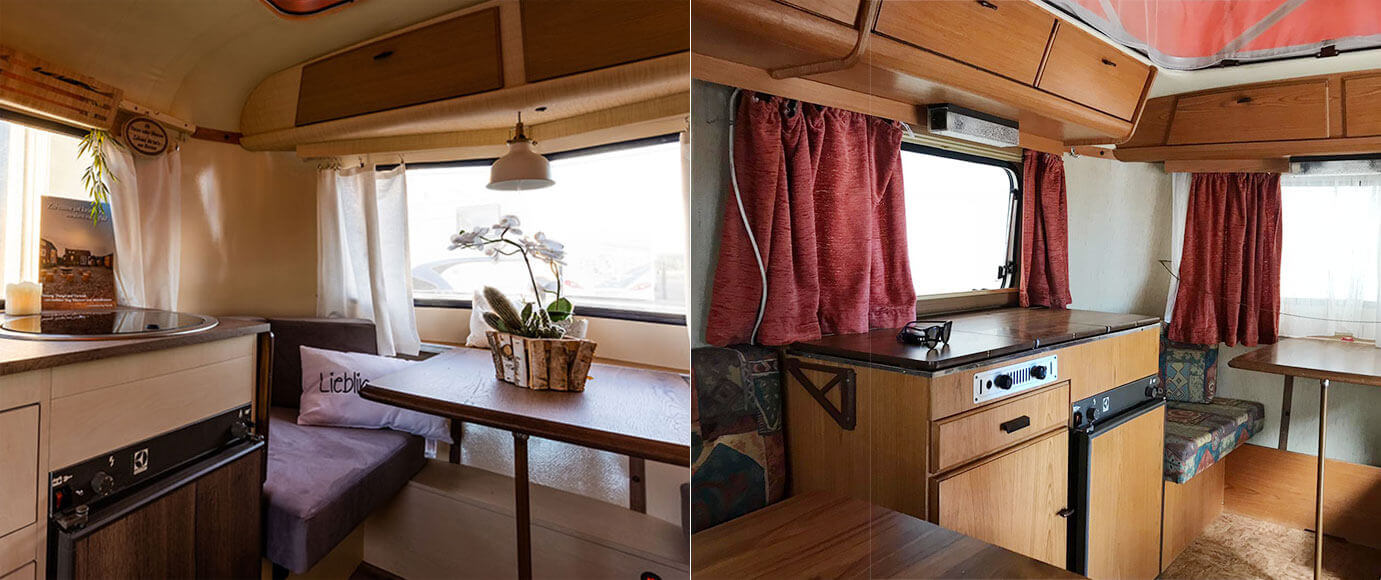 Umbau Wohnwagen Mobiles Tiny House Umbauarbeiten Vorher Nachher